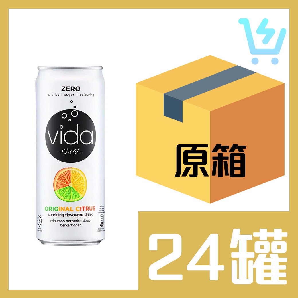 VIDAZERO有氣罐裝飲品檸檬柑橘味325ml x24罐