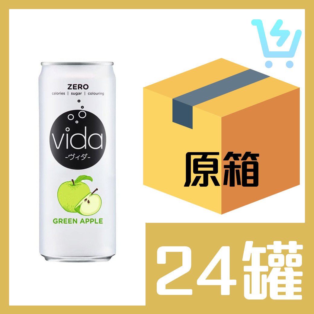VIDAZERO有氣罐裝飲品青蘋果味325ml x24罐